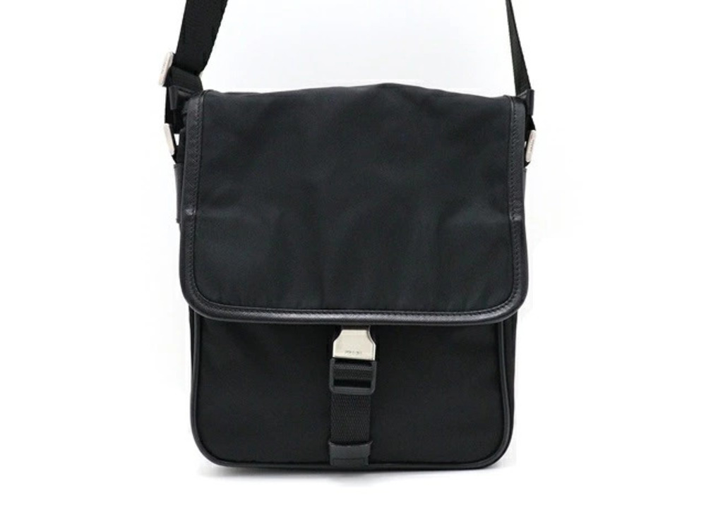 Prada Tessuto shoulder bag black leather